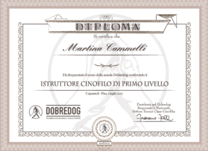 Diploma Istruttore Cinofilo Martina educatore